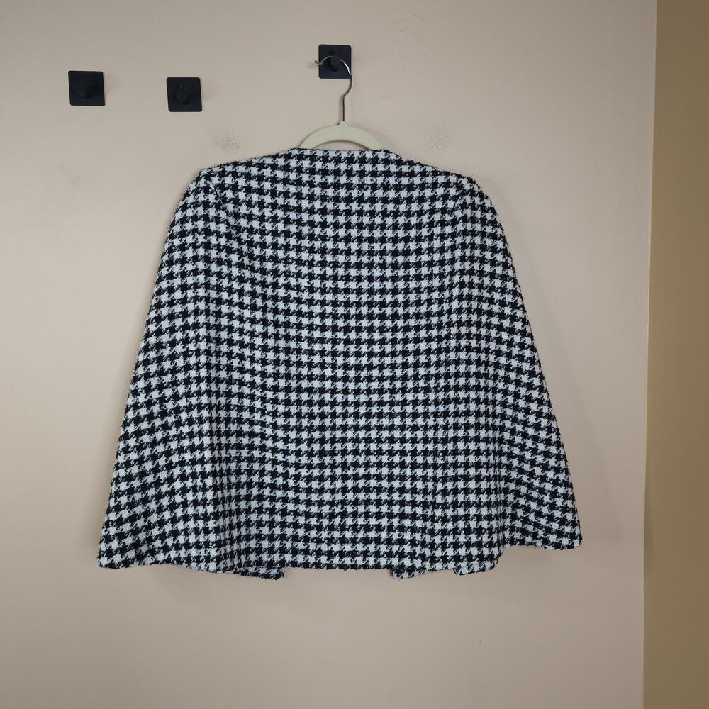 Six/Fifty Miranda Houndstooth Cape Blazer in Black and White Size S - Picture 7 of 9